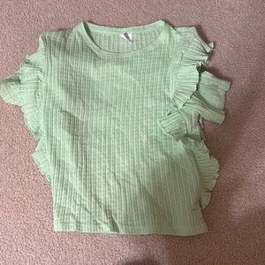 Zara ruffled ribbed shirt
